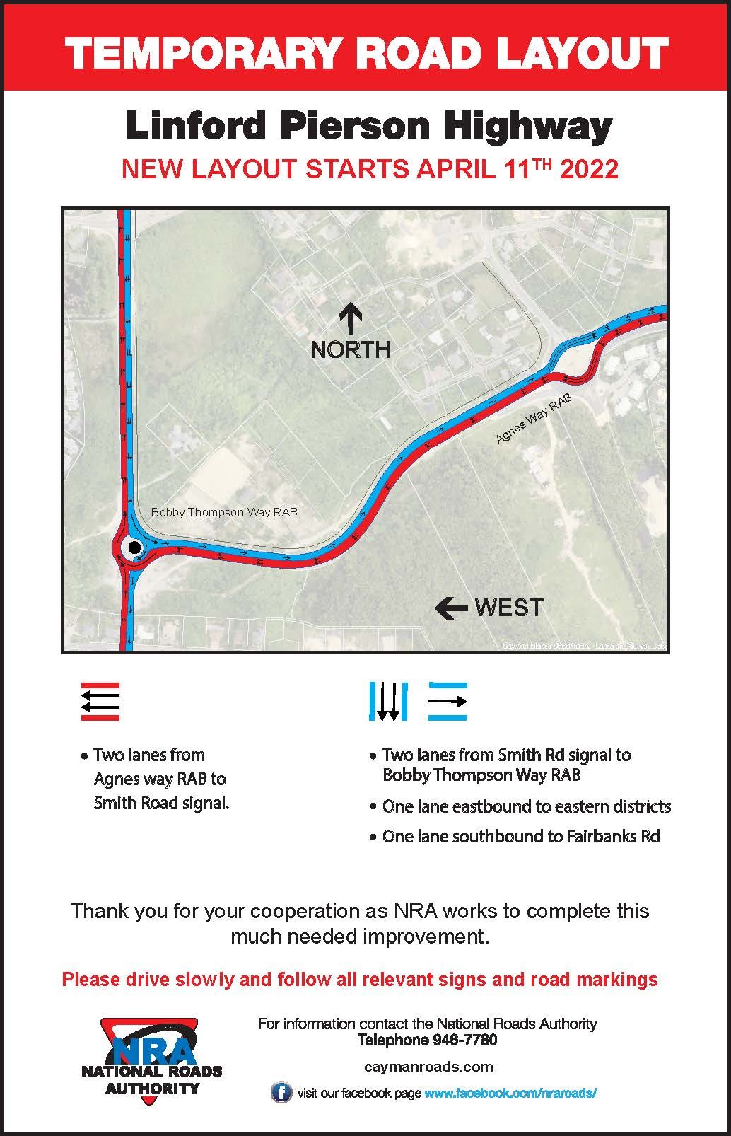Linford Pierson Highway - Temporary Road Layout begins April 11th 2022